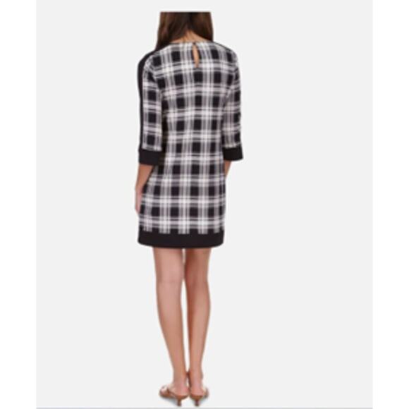 MICHAEL KORS Black and White  Plaid Pullover Mini Dress 60s Style (P\M) - Picture 2 of 14